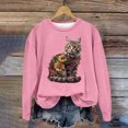 thumbnail image 1 of CLOISE Womens Sweatshirts Graphic Oversized Sweatshirts Round Neck Long Sleeve Hoodies Shirts Pink Drop Shoulder Basic Tees Fall Soft Y2k Outfits XL, 1 of 4