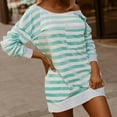thumbnail image 1 of CLOISE Womens Sweatshirts Striped Color Block Oversized Sweatshirts Round Neck Long Sleeve Hoodies Shirts Green Drop Shoulder Open Back Tees With Pockets Fall Soft Y2k Outfits 2XL, 1 of 8