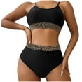 thumbnail image 1 of CLOISE Womens Swimsuits Bikini Sets Two Piece with Shorts High Waisted Built in Bra Full Coverage Bathing Suit Solid Swimwear Vacation Beachwear, 1 of 5