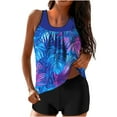 thumbnail image 1 of CLOISE Womens Swimsuits Tankini Sets 2 Piece Swimwear with Boy Shorts High Waisted Full Coverage Gradient Bathing Suit Vacation Beachwear, 1 of 5