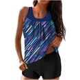 thumbnail image 1 of CLOISE Womens Swimwear Tankini 2 Piece Bathing Suit with Boy Shorts High Waist Full Coverage Gradient Swimsuits Vacation Beachwear, 1 of 5