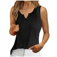 thumbnail image 1 of CLOISE Womens Tank Tops Loose Black Summer V Neck Loose Casual T Shirts Fashion Sexy Sleeveless Solid Breathable Soft Tunic Blouse S, 1 of 5