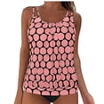 thumbnail image 1 of CLOISE Womens Tankini Swimsuits 2 Piece Plus Size Swimwear with Shorts Print Bathing Suit Vacation Beachwear Pink M, 1 of 5
