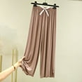 thumbnail image 1 of CLOISE Womens Trousers Elastic Waist Wide Leg Pants Mid Rise Stretchy Palazzo Pants Drawstring Bow Tie Lounge Trousers Soft Pull On Pants Lightweight Casual Pants Coffee, 1 of 8