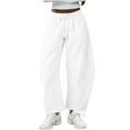 thumbnail image 1 of CLOISE Womens Wide Leg Sweatpants with Pockets Plus Size Baggy Drawstring Athletic Pants with Elastic Waist White Sizes S-2XL, 1 of 8