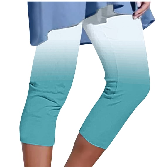 CLOISE Womens Workout Leggings Capri Plus Size Tights Stretchy Skinny Yoga Pants Gradient Seamless High Waist Bottoms