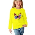 thumbnail image 1 of CLOISE Youth Shirts for Girls Long Sleeve Boys Crew Neck Tops Butterfly Outfits Fall Winter Clothes Yellow 11T, 1 of 5