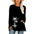thumbnail image 1 of CLOOCL Black T-Shirts Plus Size Women Clothing Coconut Tree 3D Printed Tops Tees, 1 of 6