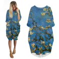 thumbnail image 1 of CLOOCL Loose Dresses Van Gogh Apricot Blossom Print Long Sleeves Pocket Dresses Art Aesthetics Clothing, 1 of 4