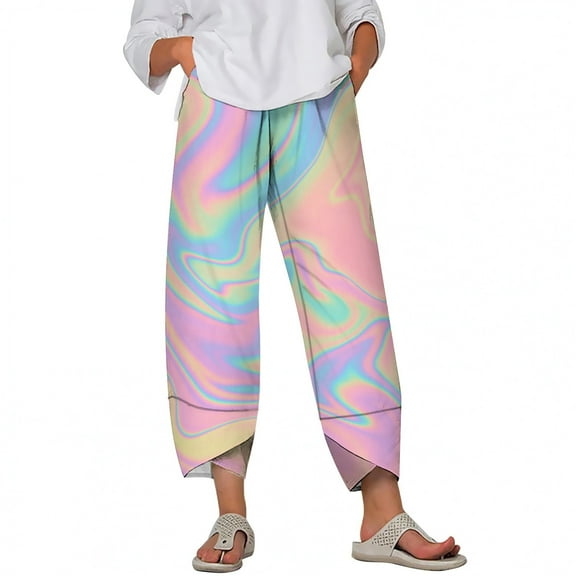 CLOOCL New Plus Size Pants for Women Colorful Painting Pattern Printed Trousers Loose Streetwear Female Casual Jogging Pants