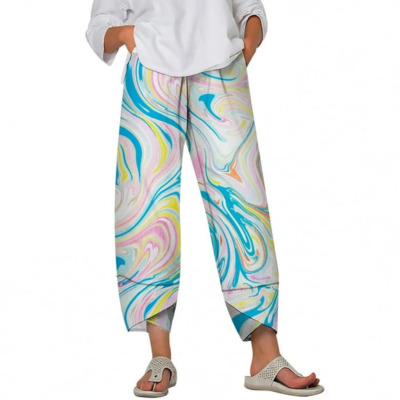 CLOOCL New Plus Size Pants for Women Marble Pattern 3D Printed Trousers Loose Streetwear Female Casual Jogging Pants