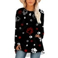 thumbnail image 1 of CLOOCL Paw Print Printed Long Sleeve T-Shirts Fashion Oversized Women Clothing, 1 of 6