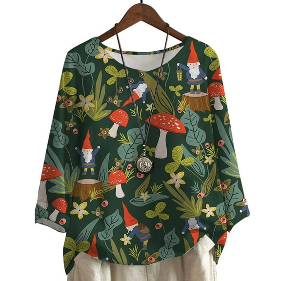 CLOOCL Plus Size Blouse For Women Colorful Mushroom Fungus 3D Print Oversized Female Casual Tops
