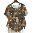 thumbnail image 1 of CLOOCL Plus Size Shirts for Women Lovely Bear 3D Printed Summer Blouse, 1 of 6