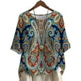 thumbnail image 1 of CLOOCL Plus Size Women Blouse Mid Sleeve Shirts Perris Vortex Printed Vintage Style Tops, 1 of 6