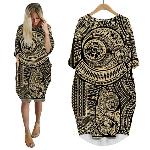 CLOOCL Polynesian Style Dress 3D Print Streetwear Women Dresses Fashion Harajuku Long Sleeve Straight Dress
