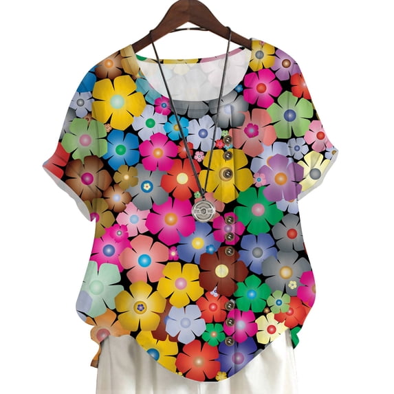 CLOOCL Short Sleeve Blouse Beautiful Floral 3D Printed T-Shirt Harajuku Tops Oversized