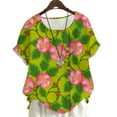 thumbnail image 1 of CLOOCL Summer Tops Women Plus Size T-Shirt Floral Printed Blouse Short Sleeve Tee, 1 of 6