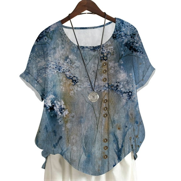 CLOOCL Vintage Women Blouses Flowers 3D Printed Shirts Oversized Summer Clothing