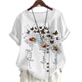 thumbnail image 1 of CLOOCL Women Blouse Daisy Printed Summer Short Sleeve T-Shirt Plus Size, 1 of 6