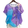 thumbnail image 1 of CLOOCL Women Blouse Tops Colored Vortex 3D Printed Shirts Oversized Nordic Style T-shirt, 1 of 6