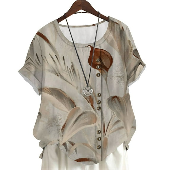 CLOOCL Women Blouses Calla Lily Retro Painting 3D Printed Short Sleeve Shirts Oversized