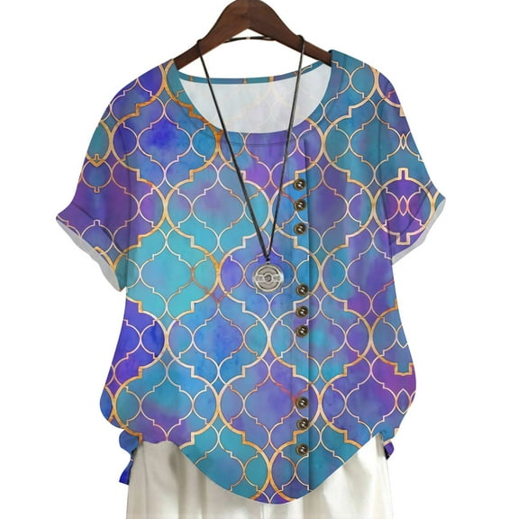CLOOCL Women Blouses Moroccan Geometric Art Patterns 3D Printed Plus Size Shirts