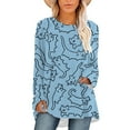 thumbnail image 1 of CLOOCL Women Oversized Blouse Animal Cartoon Cat Graphics 3D Print Plus Size Tops Long Sleeve Casual Female Pullover, 1 of 6