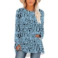 thumbnail image 1 of CLOOCL Women Plus Size Blouse Animal Dog Graphics Print T-shirt Long Sleeve Casual Oversized Tops, 1 of 6