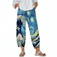 thumbnail image 1 of CLOOCL Women Plus Size Pants Ukiyo-e Kanagawa Surf 3D Printed Ankle Slit Pant Loose Oversize Female Trousers, 1 of 6