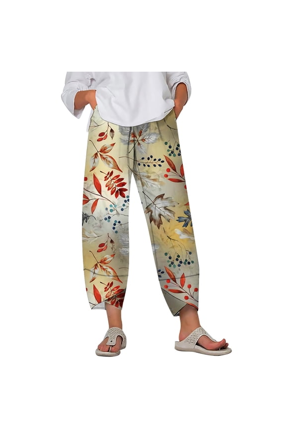 Women Trousers Plant Maple Leaves 3D Printed Loose Plus Size Long Pants Female Casual Jogging Pants