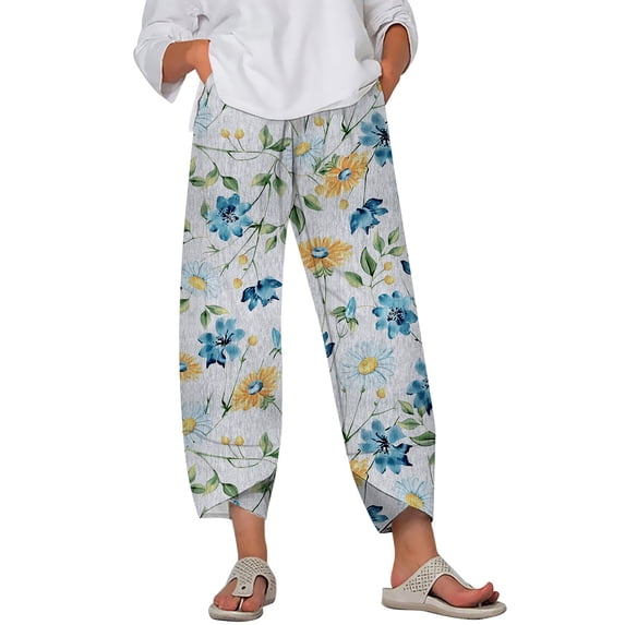 CLOOCL Women Trousers Retro Small Flowers 3D Printed Loose Plus Size Long Pants Female Casual Jogging Pants