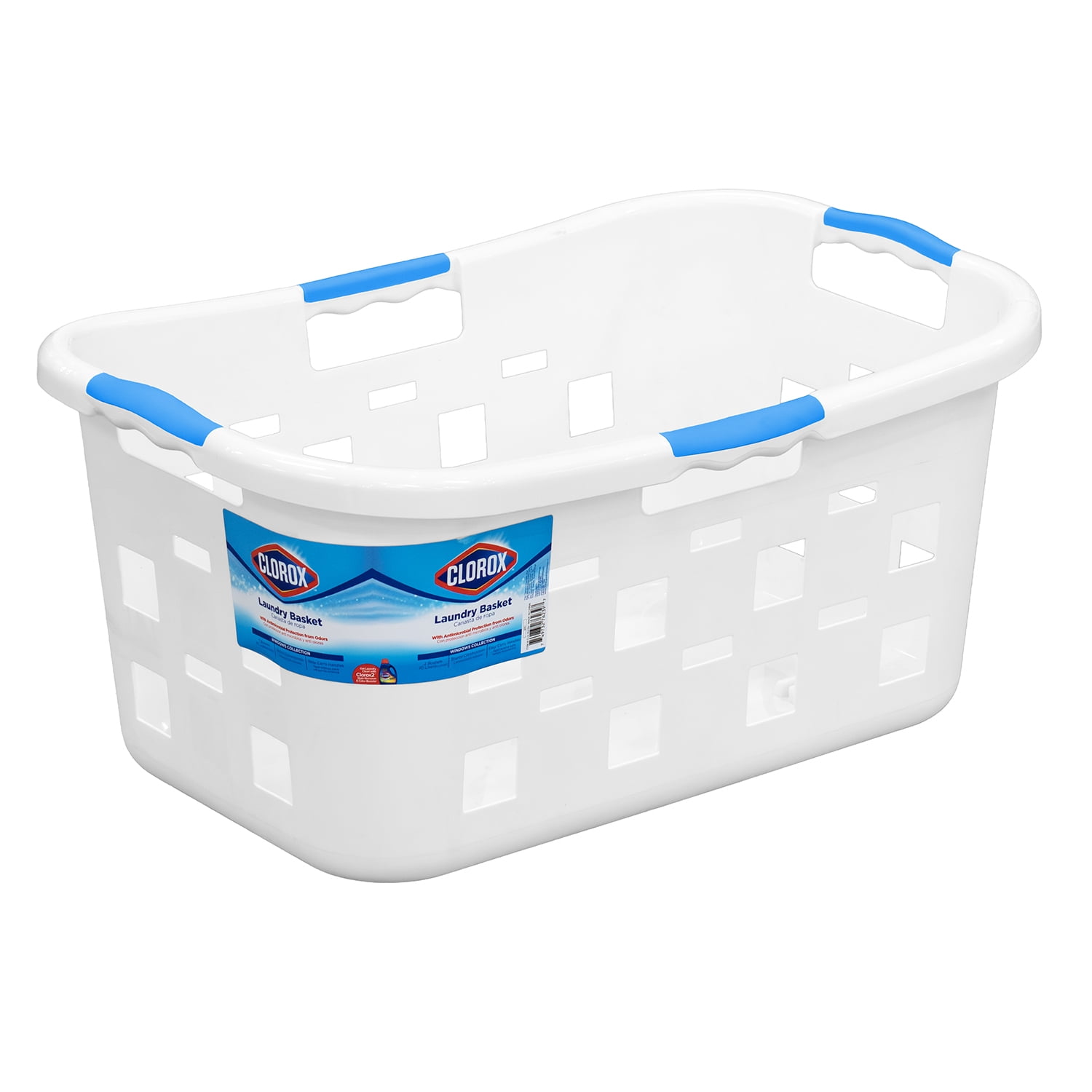 CLOROX Anti-Microbial 2 Bushel Rectangle Laundry Basket - White