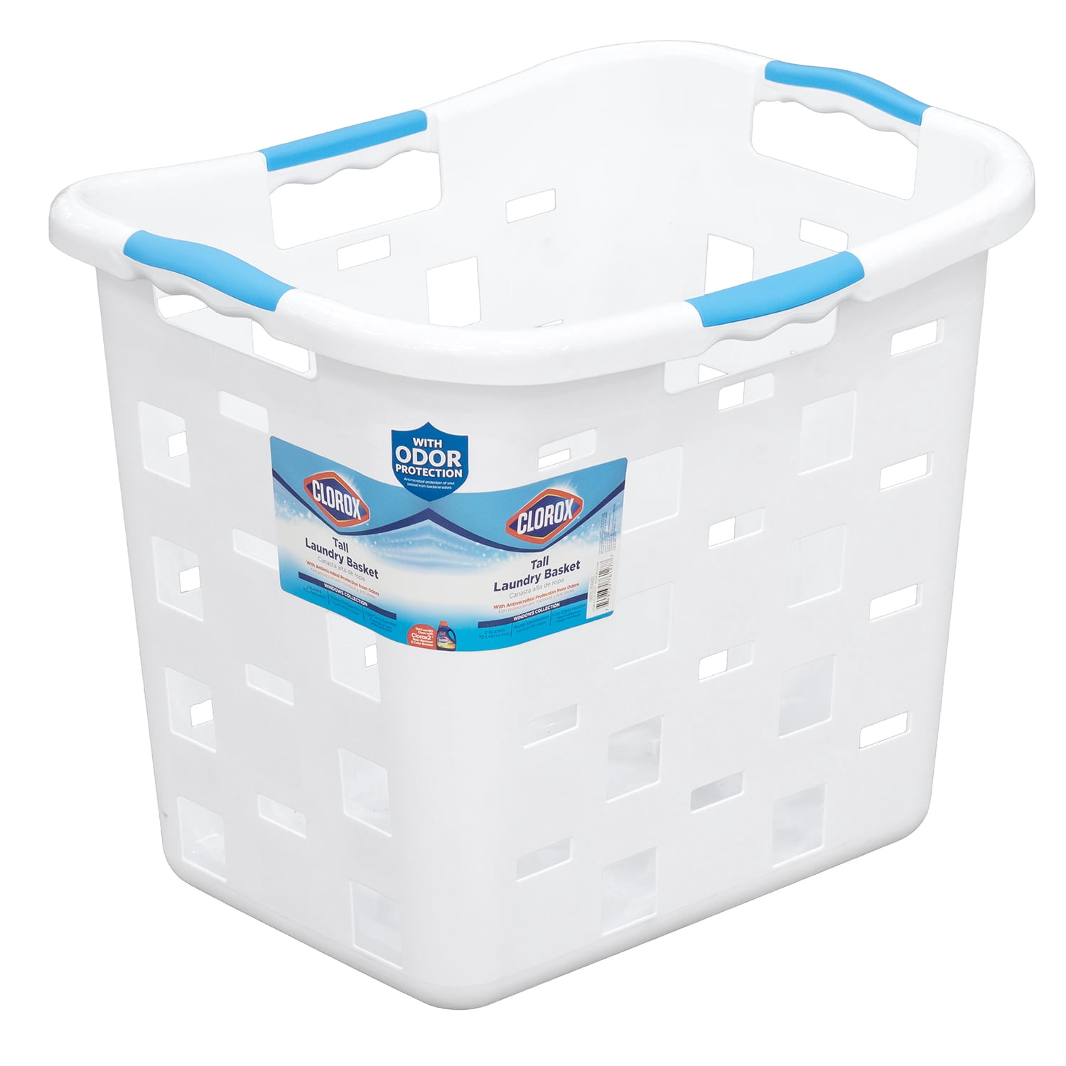 CLOROX Anti-Microbial 2 Bushel Tall Laundry Basket - White