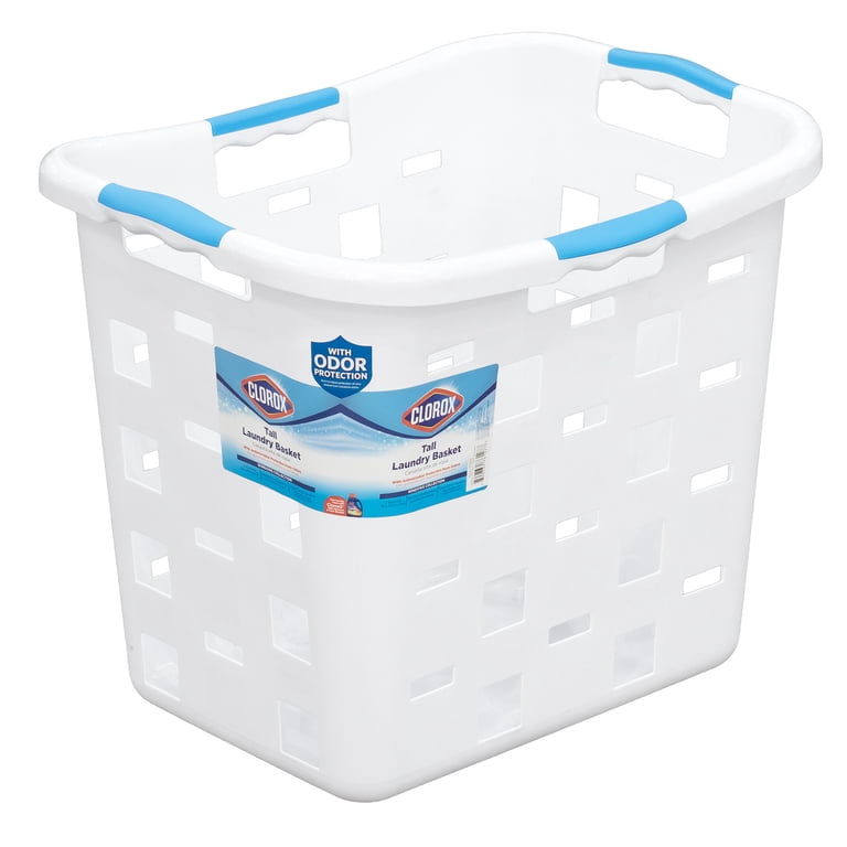 CLOROX Anti-Microbial 2 Bushel Tall Laundry Basket - White