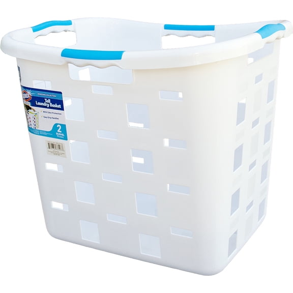 CLOROX Anti-Microbial 2 Bushel Tall Laundry Basket - White