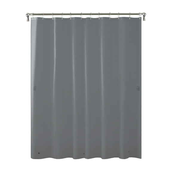 Clorox Shower Curtain Liner Heavyweight Waterproof PEVA with Metal Grommets 72" x 72" Grey