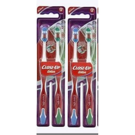 CLOSE-UP TOOTHBRUSH MED. ACTIVE 2-2 packs 4 brushes