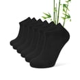 thumbnail image 1 of CLOSEMATE 6 Pairs Bamboo Viscose Thin Ankle Low Cut Breathable Non Slip Casual Socks for Men Women(6Black, Size L), 1 of 6