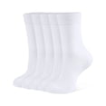 thumbnail image 1 of CLOSEMATE Womens Thin Crew Socks Soft Combed Cotton Comfortable Casual Everyday Wear Socks 5 Pairs(5White, Size M), 1 of 7