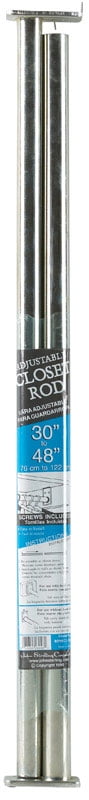John Sterling 30-48" Adjustable Platinum Steel Closet Rod
