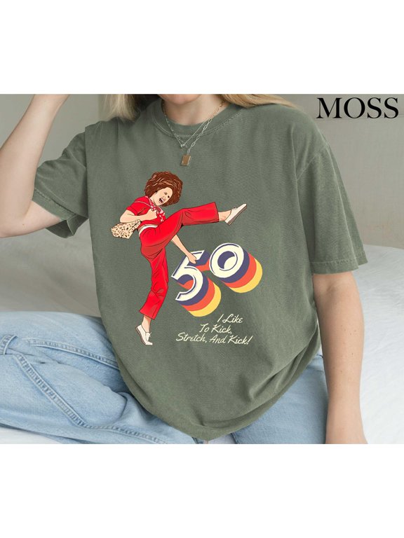 I'm 50 And I Like To Kick Comfort Colors® T-Shirt, Sally O'malley Is 50 Shirt, Meme Tee, 50th Birthday Gift Top, 50 Year Old, Gift For Fan, Black S