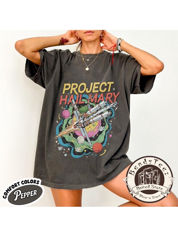 Andy Weir Project Hail Mary Shirt, Sci-Fi Fan Gift, Rocky the Eridian Graphic Tee, Retro Space Comic Design, Black S