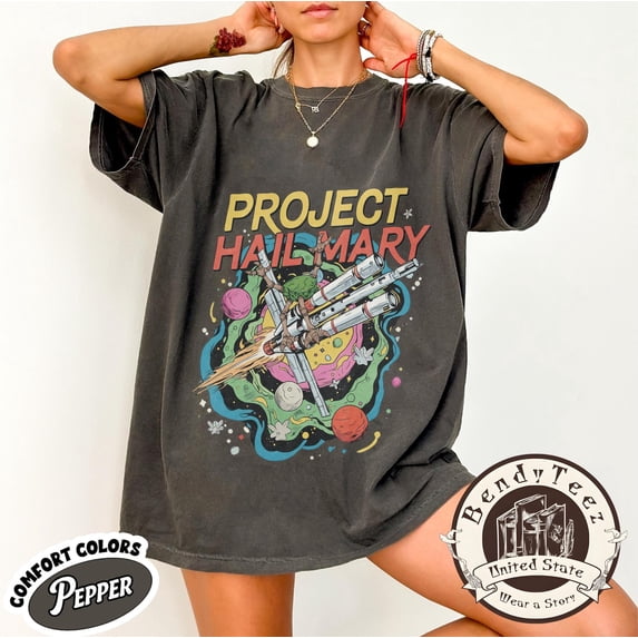 CLOTEX Andy Weir Project Hail Mary Shirt, Sci-Fi Fan Gift, Rocky the Eridian Graphic Tee, Retro Space Comic Design, Ivory XL