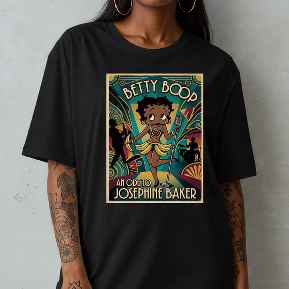 CLOTEX Black Betty Boop Tee, Vintage Jazz Dancer Shirt, Comfort Colors®, Red 2XL