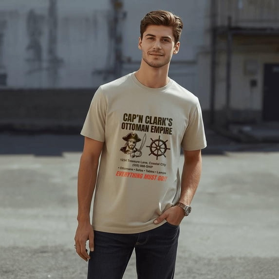 CLOTEX Cap'n Clark Shirt Ottoman Empire Everything Must Go Backrooms Fan Tee Captain Clark, Black S