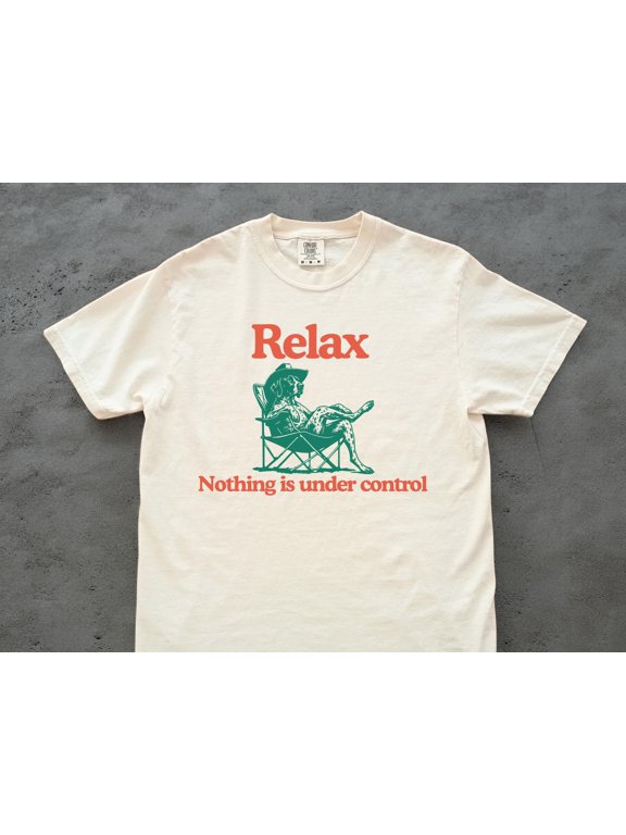 Chill GSP Vintage T-Shirt - Relax Nothing Is Under Control German Pointer Tee, Summer GSP Mom Gift, GSP Dad Shirt, Dog Chilling Vibes T, Ivory M
