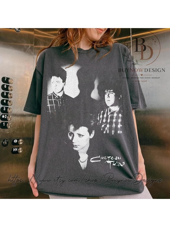 Cocteau Twins Vintage Shirt, Dream Pop Post Punk Band Tee, Retro Oversized Graphic T-Shirt, 80s 90s Alternative Rock Clothing, Goth Tee, Grey S