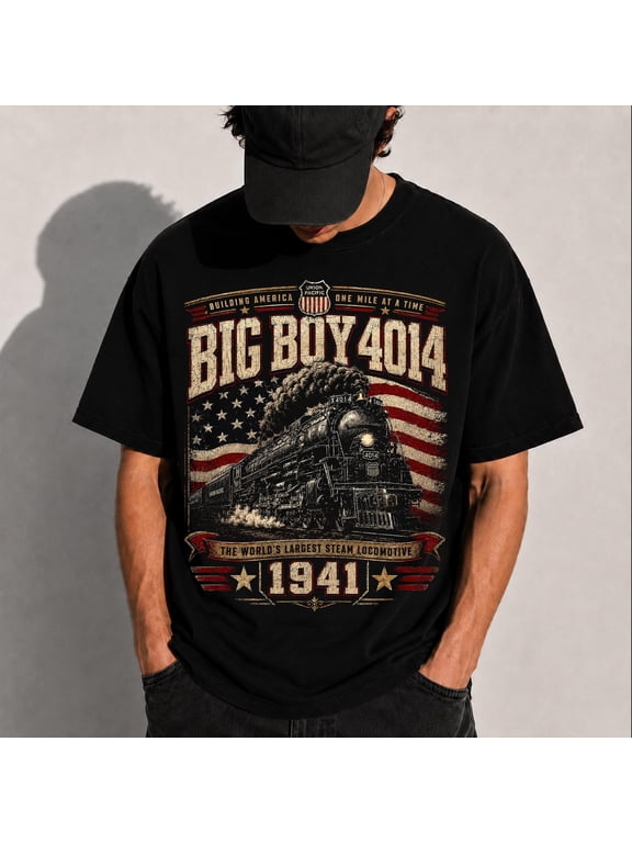 Comfort Colors® Big Boy 4014 Steam Engine Shirt, Vintage Locomotive Train Tee, Railroad History T-Shirt, Train Enthusiast Gift, Railway Fan, Red S