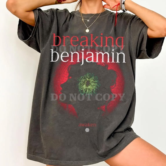 CLOTEX Comfort Colors Breaking Benjamin Tour T-Shirt - Rock Music Shirt, Denim S